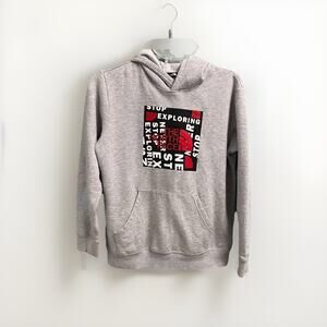 The North Face Boys Hoodie Sweatshirt Graphic Print Large 14/16 Casual Pullover